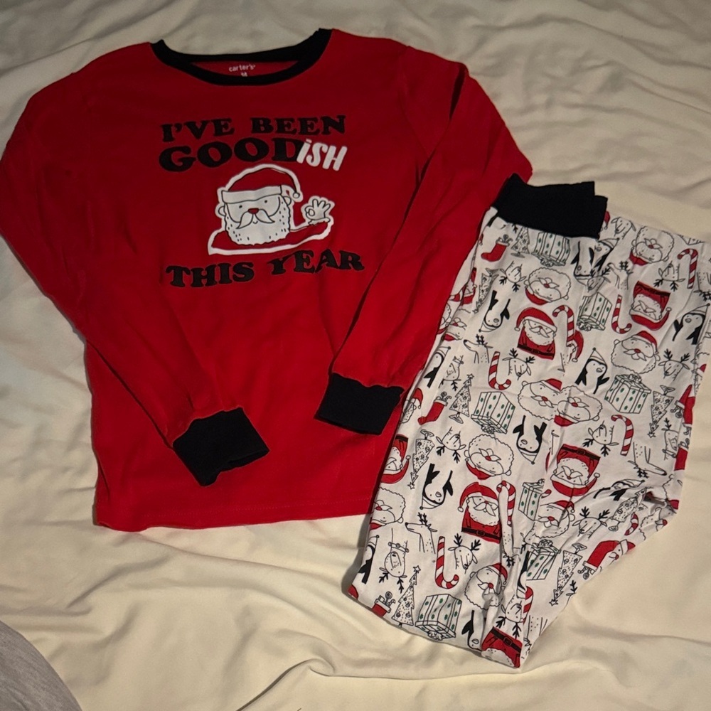 Carter's Red and Black Santa Pajama Set
